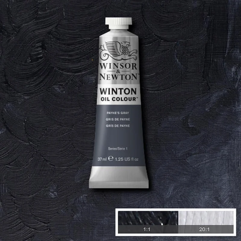 رنگ روغن وینزور - #465 -🌑 Payne’s Gray (خاکستری پین / گری پینز) -  رنگ روغن سری 1 وینتون  - 37 میلی لیتر