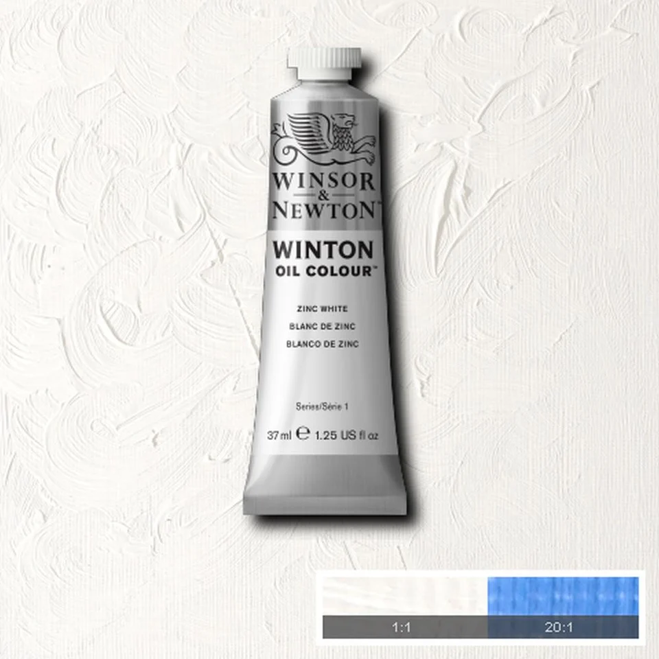 رنگ روغن وینزور - #748 - ⚪ Zinc White (سفید روی / زینک وایت) - رنگ روغن سری 1 وینتون  - 37 میلی لیتر