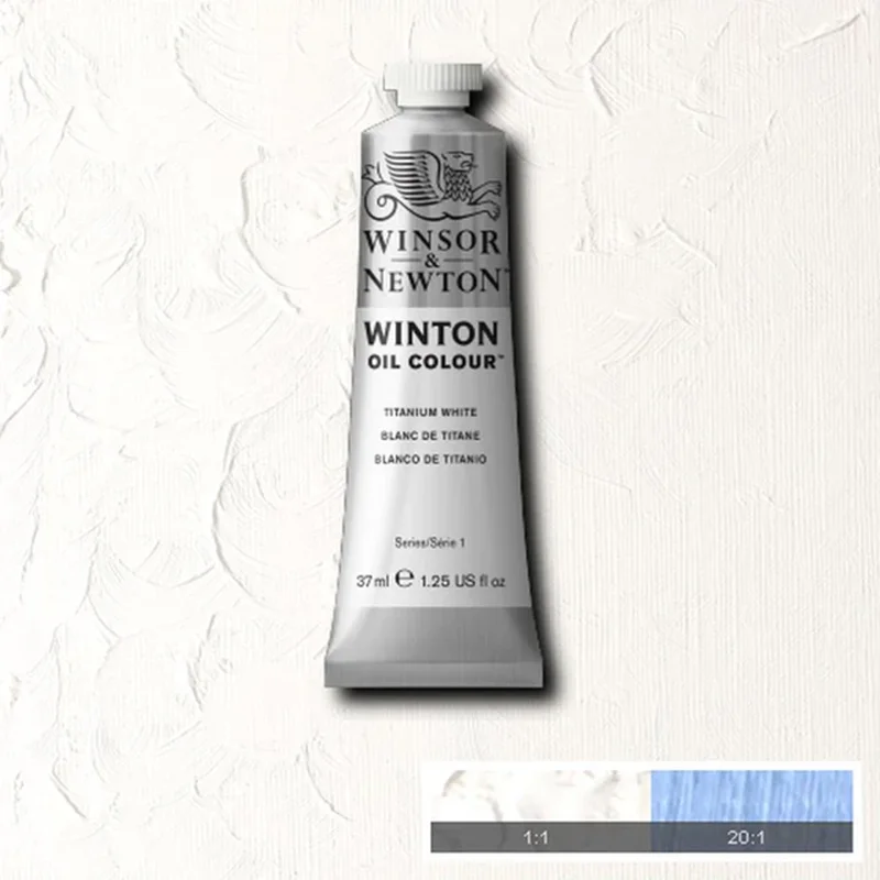 رنگ روغن وینزور - #644 - ⚪ Titanium White (سفید تیتانیوم) - رنگ روغن سری 1 وینتون  - 37 میلی لیتر