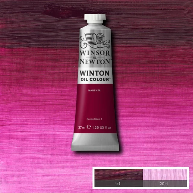 رنگ روغن وینزور - #380 - 🌸 Magenta (ماژنتا / سرخابی)-   رنگ روغن سری 1 وینتون  - 37 میلی لیتر