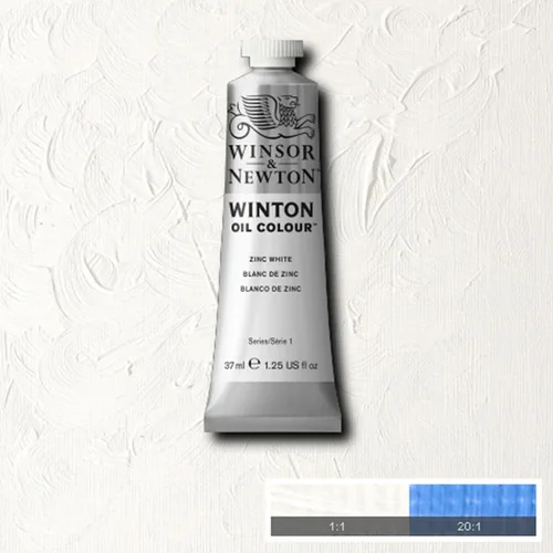 رنگ روغن وینزور - #748 - ⚪ Zinc White (سفید روی / زینک وایت) - رنگ روغن سری 1 وینتون  - 37 میلی لیتر