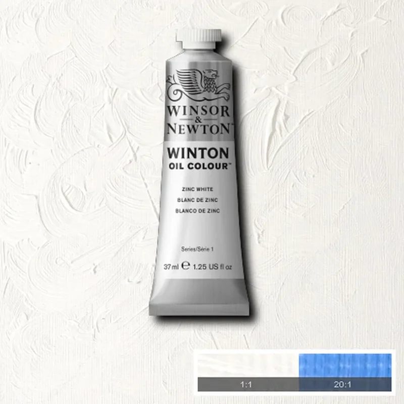 رنگ روغن وینزور - #748 - ⚪ Zinc White (سفید روی / زینک وایت) - رنگ روغن سری 1 وینتون  - 37 میلی لیتر
