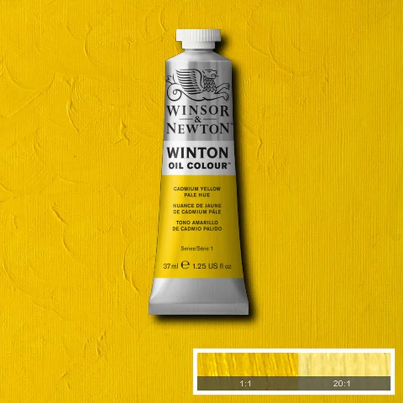 رنگ روغن وینزور - #119 - 💛 Cadmium Yellow Pale Hue ( زرد کادمیوم روشن هیو) - رنگ روغن سری 1 وینتون  - 37 میلی لیتر
