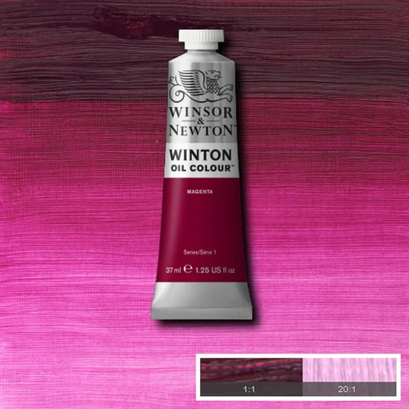 رنگ روغن وینزور - #380 - 🌸 Magenta (ماژنتا / سرخابی)-   رنگ روغن سری 1 وینتون  - 37 میلی لیتر