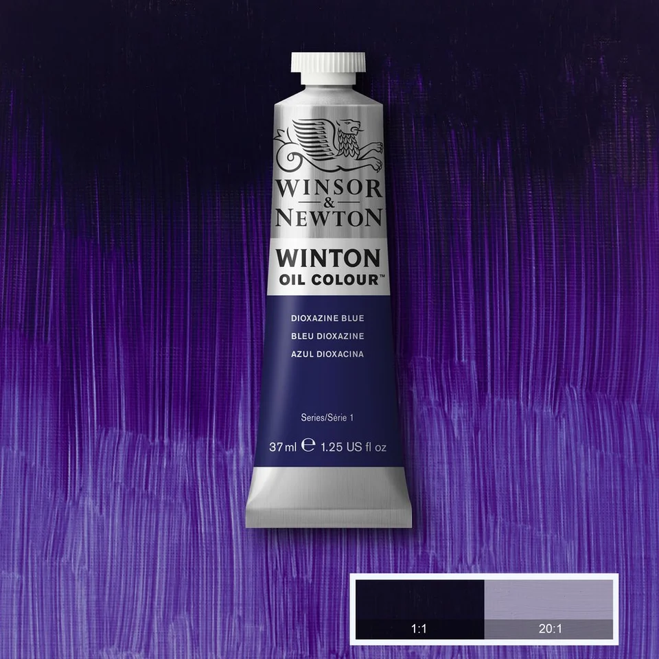 رنگ روغن وینزور - #406 - 💙 Dioxazine Blue (آبی دی‌اکسازین) - رنگ روغن سری 1 وینتون  - 37 میلی لیتر